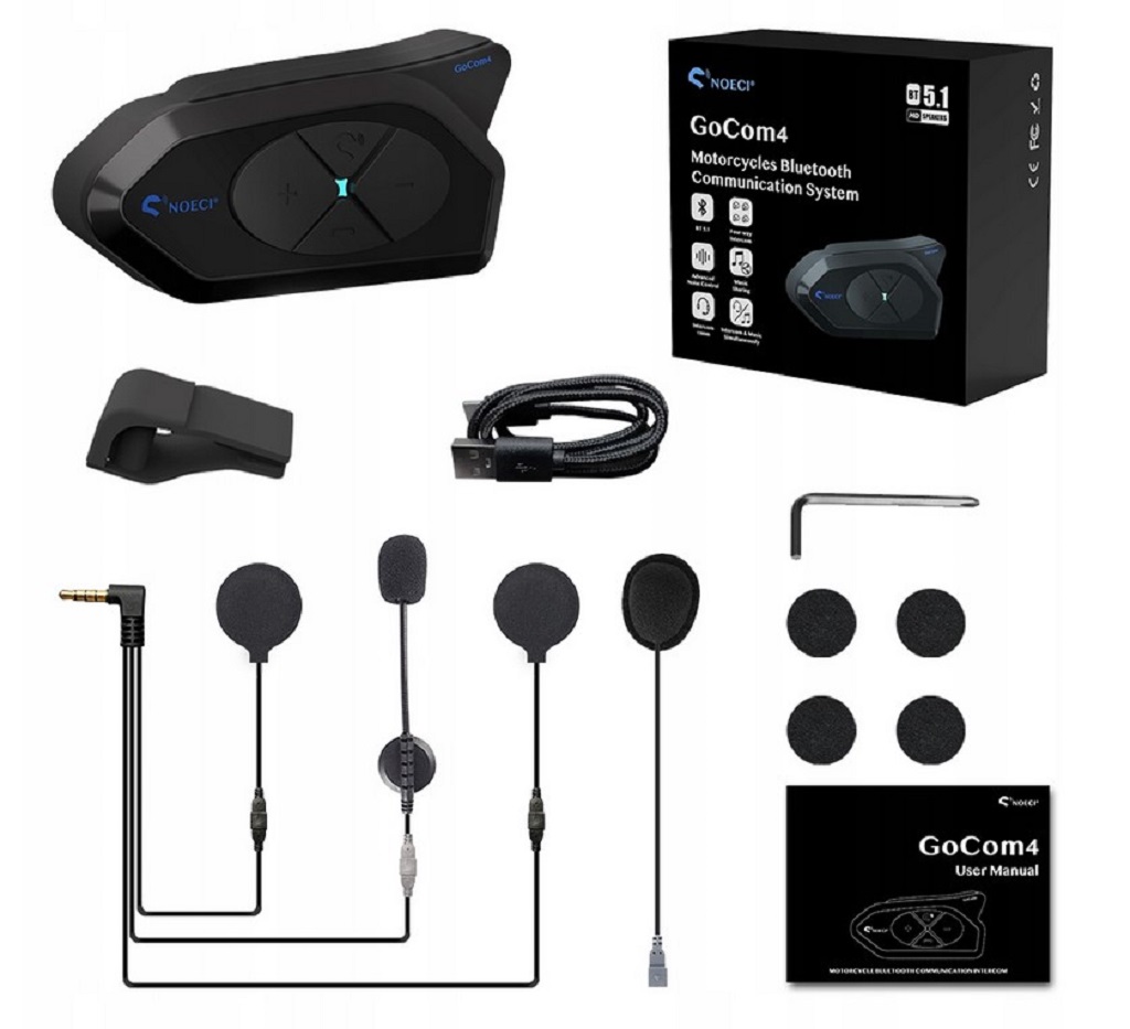 Interkom motocyklowy Noeci GoCom4 Bluetooth Radio Fm Konferencja NOWOŚĆ