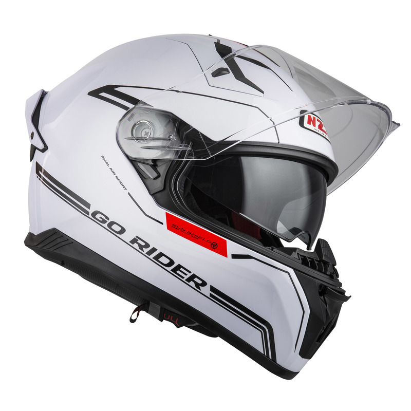 Kask Motocyklowy Nzi Go Rider Stream Duo Solid Nouveau White