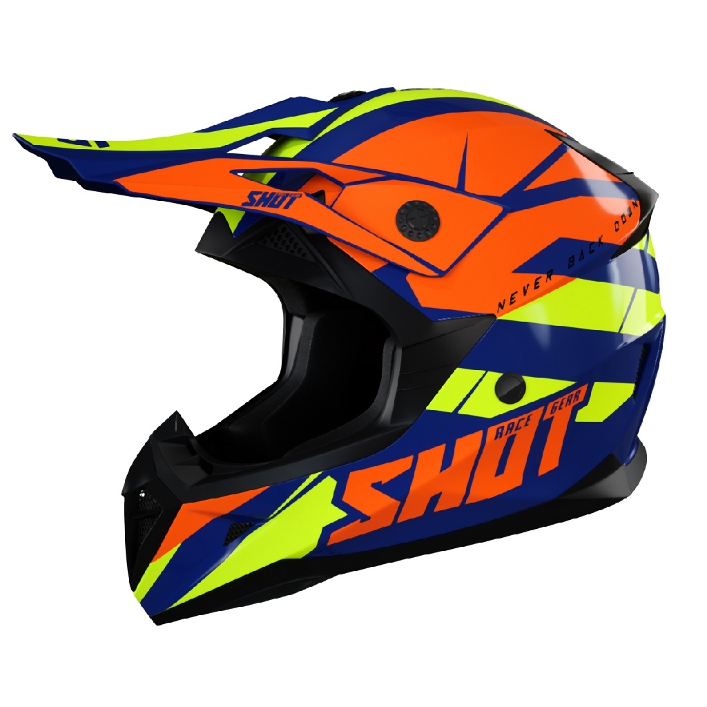 Kask Shot Moto Pulse Revenge Navy Orange Neon Yellow