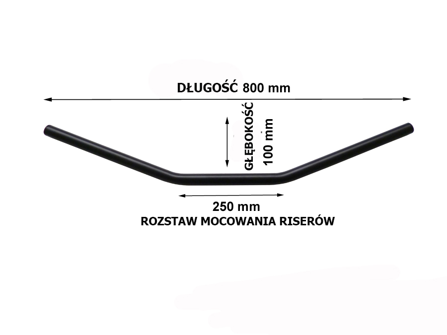 Kierownica X-Wide czarna 25,4mm