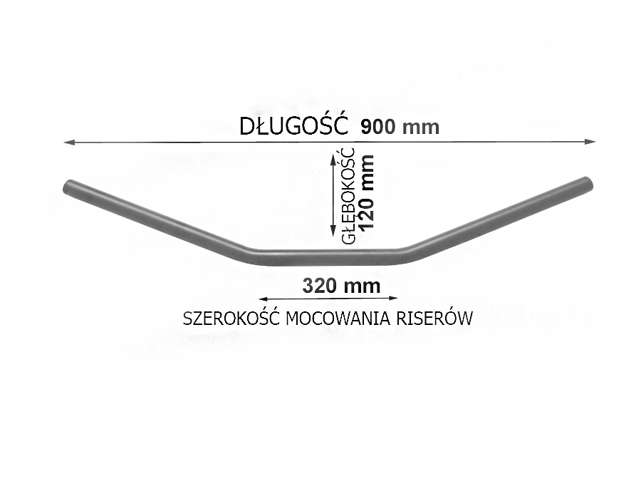Kierownica motocyklowa Drag Wide chromowa 25,4mm
