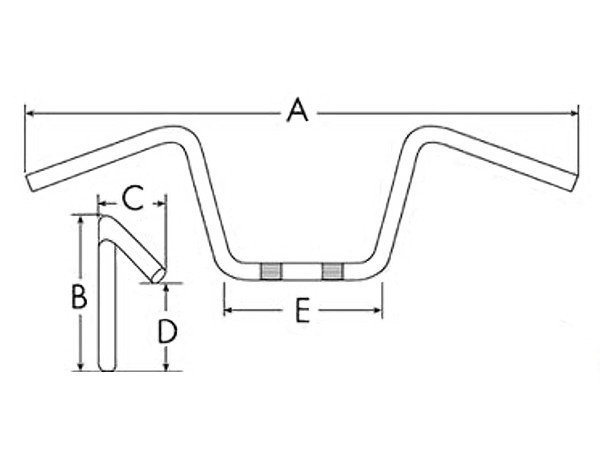 Kierownica Ape Hanger chrom 22mm custom chopper