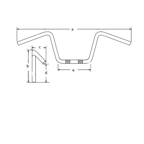 Kierownica motocyklowa Lucas MCL136SC 25,4mm, wysoka, chrom
