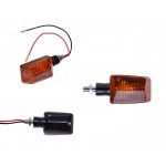 Kierunkowskaz mini czarne krótkie ramie - pomarańczowy klosz