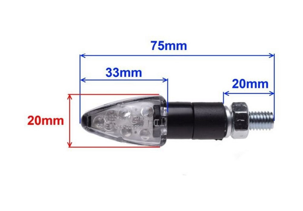 Kierunkowskaz mini czarny LED