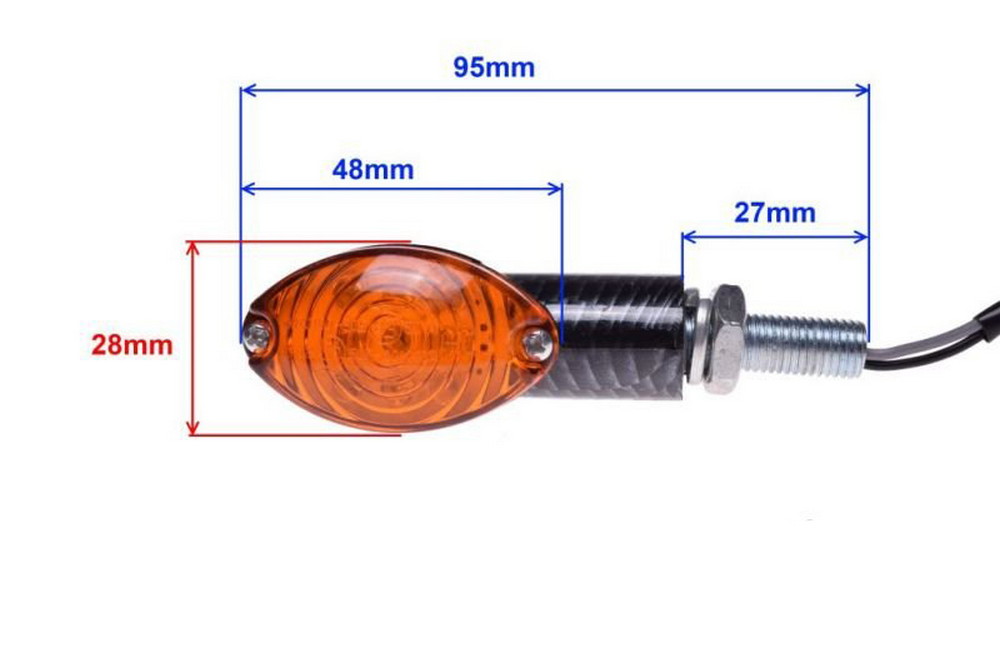 Kierunkowskaz okrągły carbonowy LED