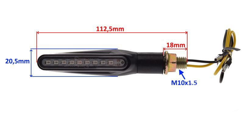 Kierunkowskaz sekwencyjny LED - czarny