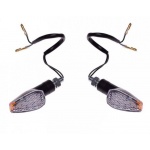 Kierunkowskaz motocyklowy trapez czarny LED z wstawką