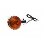 Kierunkowskaz YAMAHA VIRAGO DRAGSTAR krótki, metalowy, obwódka złota