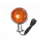 Kierunkowskaz YAMAHA VIRAGO DRAGSTAR krótki, metalowy, obwódka srebrna