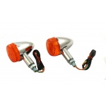 Kierunkowskazy chrom z pomarańczowym kloszem