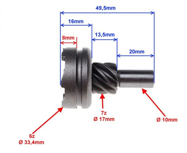 Koło rozrusznika 7 zębów do skuterów 4T / GY6/ 139QMB standard