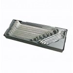 Komplet calowych kluczy płasko-oczkowych - (13 szt.)