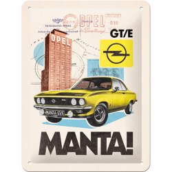   Metalowy Plakat 15x20cm Opel-Manta GT/E