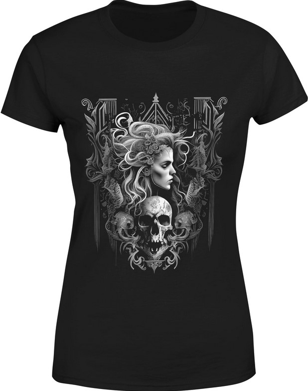 Koszulka damska Goth Gothic Kobieta czaszka