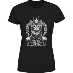  Koszulka damska Kot z kotem na tronie