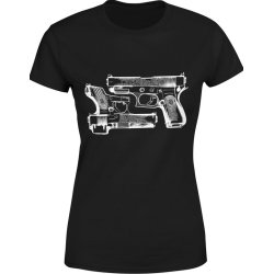  Koszulka damska Pistolet Strzelectwo Broń Z Pistoletem