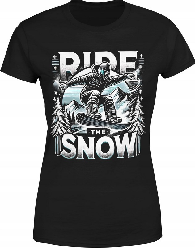 Koszulka damska Ride the snow snowboard prezent dla snowboardzisty