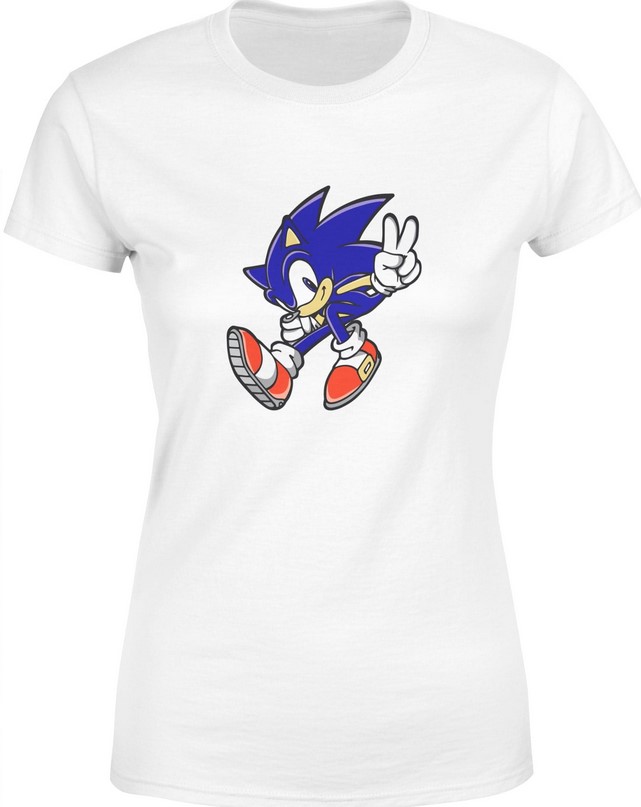 Koszulka damska Sonic Sega gra Hedgehog biała