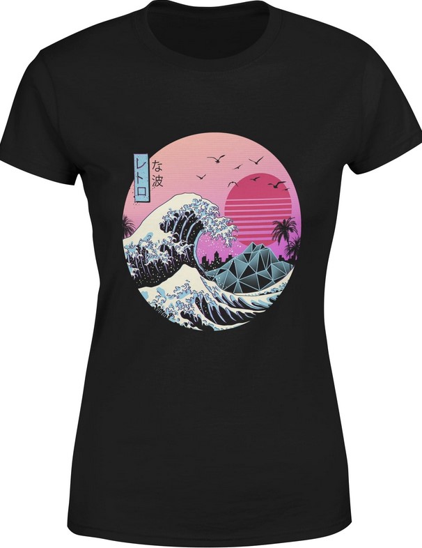 Koszulka damska Wielka Fala W Kanagawie Vintage Hokusai Japońska