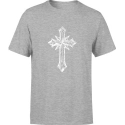  Koszulka męska Chrześcijańska Krzyż Religijna Dla Księdza szara