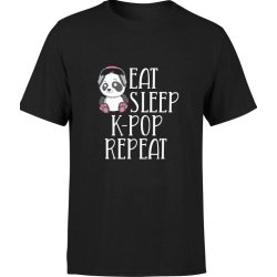  Koszulka męska Eat Sleep K-POP repeat KPOP muzyczna