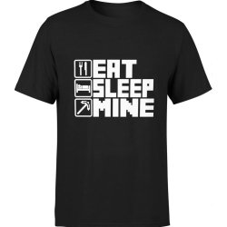  Koszulka męska Eat Sleep Mine Minecraft dla gracza