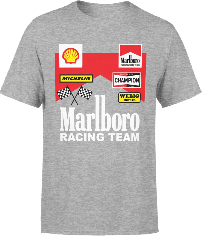Koszulka męska Formuła 1 Marlboro vintage racing team szara