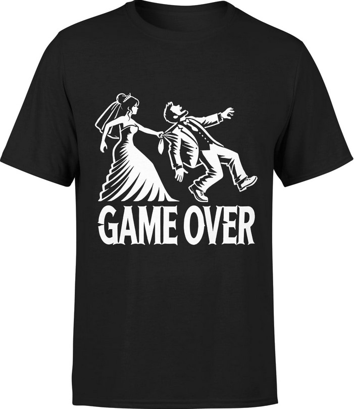 Koszulka męska Game Over dla Pana młodego
