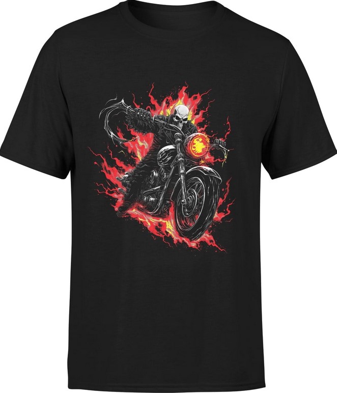 Koszulka męska Ghost Rider Czaszki Motocyklowa