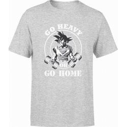  Koszulka męska Goku go hard or go home Dragon Ball szara
