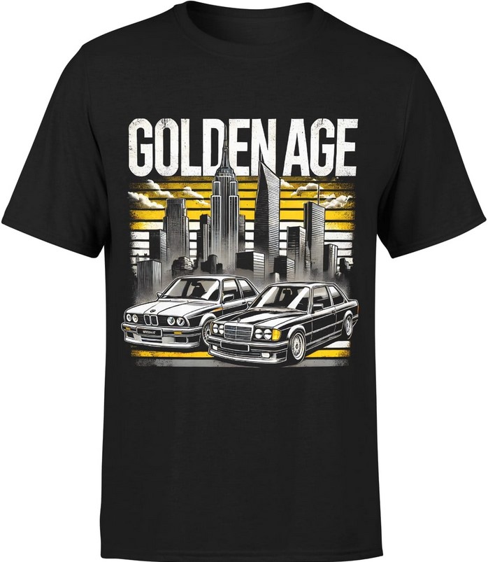 Koszulka męska Golden Age Vintage z klasycznymi samochodami