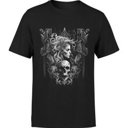 Koszulka męska Goth Gothic Kobieta czaszka