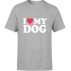  Koszulka męska I Love My Dog Kocham Mojego Psa szara