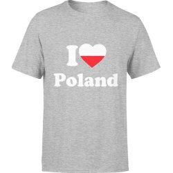  Koszulka męska I Love Poland Polska PL szara