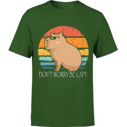  Koszulka męska Kapibara Don't Worry Be Capy Capybara zielona