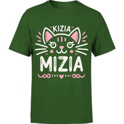 Koszulka męska Kizia Mizia kot z kotem zielona