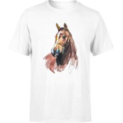  Koszulka męska Koń z koniem Horse biała