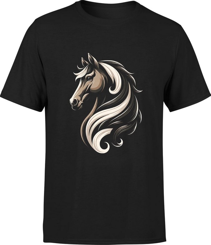 Koszulka męska Koń z koniem horse brązowy