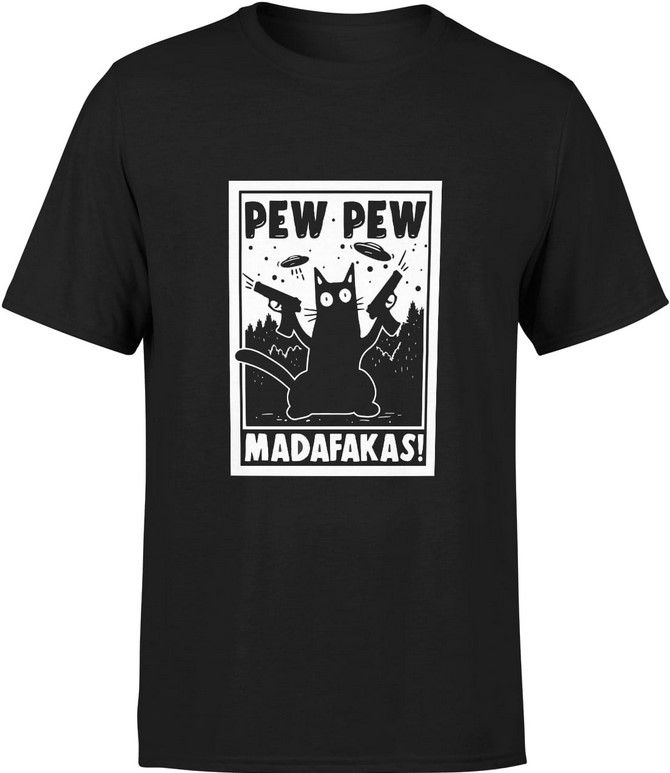 Koszulka męska Kot pew pew Madafaka