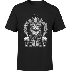  Koszulka męska Kot z kotem na tronie