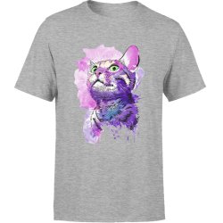  Koszulka męska Kotek dla kociarzy kot szara