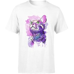  Koszulka męska Kotek dla kociarzy kot biała