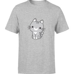  Koszulka męska Kotek z kotem kotkiem urocza szara