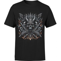  Koszulka męska Metal Diabeł Gitary Czaszki