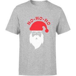  Koszulka męska Mikołaj HO HO HO świąteczna szara