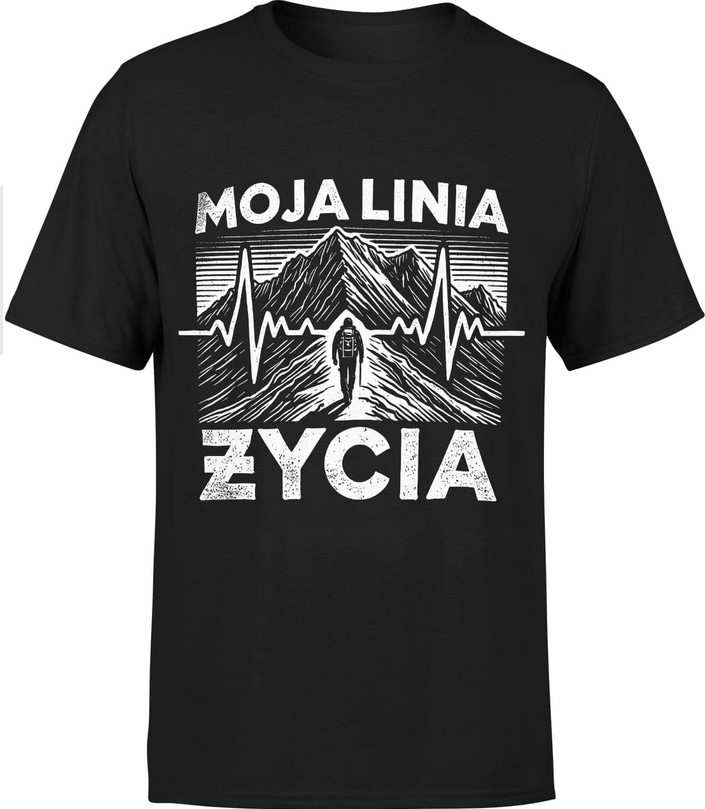 Koszulka męska Moja linia życia spacer po górach