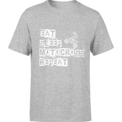  Koszulka męska Motocross Eat Sleep szara