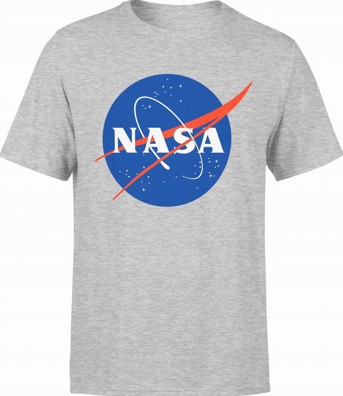 Koszulka męska NASA kosmos galaktyka szara
