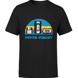  Koszulka męska Never forget retro dyskietka VHS kaseta